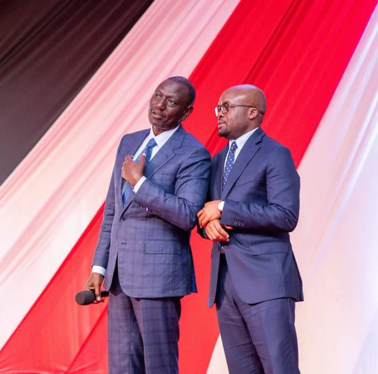 Raymond Omollo with Ruto